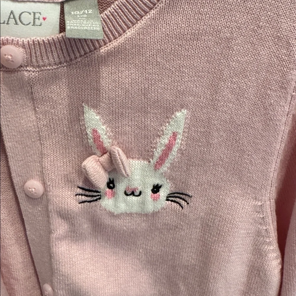 Girls Pink Cardigan with Bunny Detail